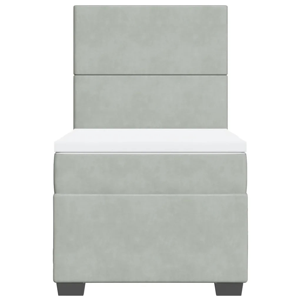 Giroletto a Molle con Materasso Grigio Chiaro 80x200 cm Velluto 3290756