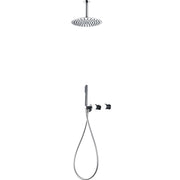 IMEX Kit incasso doccia Breda a 2 vie termostatica Turn Clean System soffione Ø25 acciaio e ottone finitura cromo design rotondo scatola di registrazione Imex-GTB056