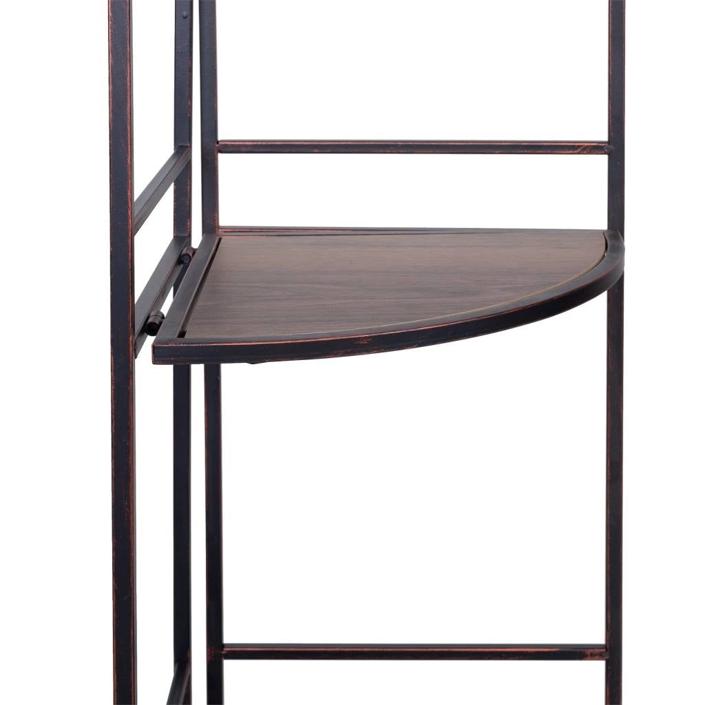 Scaffale angolare in legno nero e metallo 50x36x126h