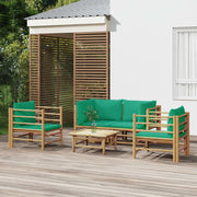 Set Salotto da Giardino 5pz con Cuscini Verdi BambÃ¹