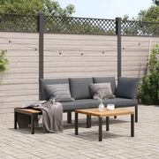 Set Divani da Giardino 3 pz con Cuscini in Alluminio Nero 3283683