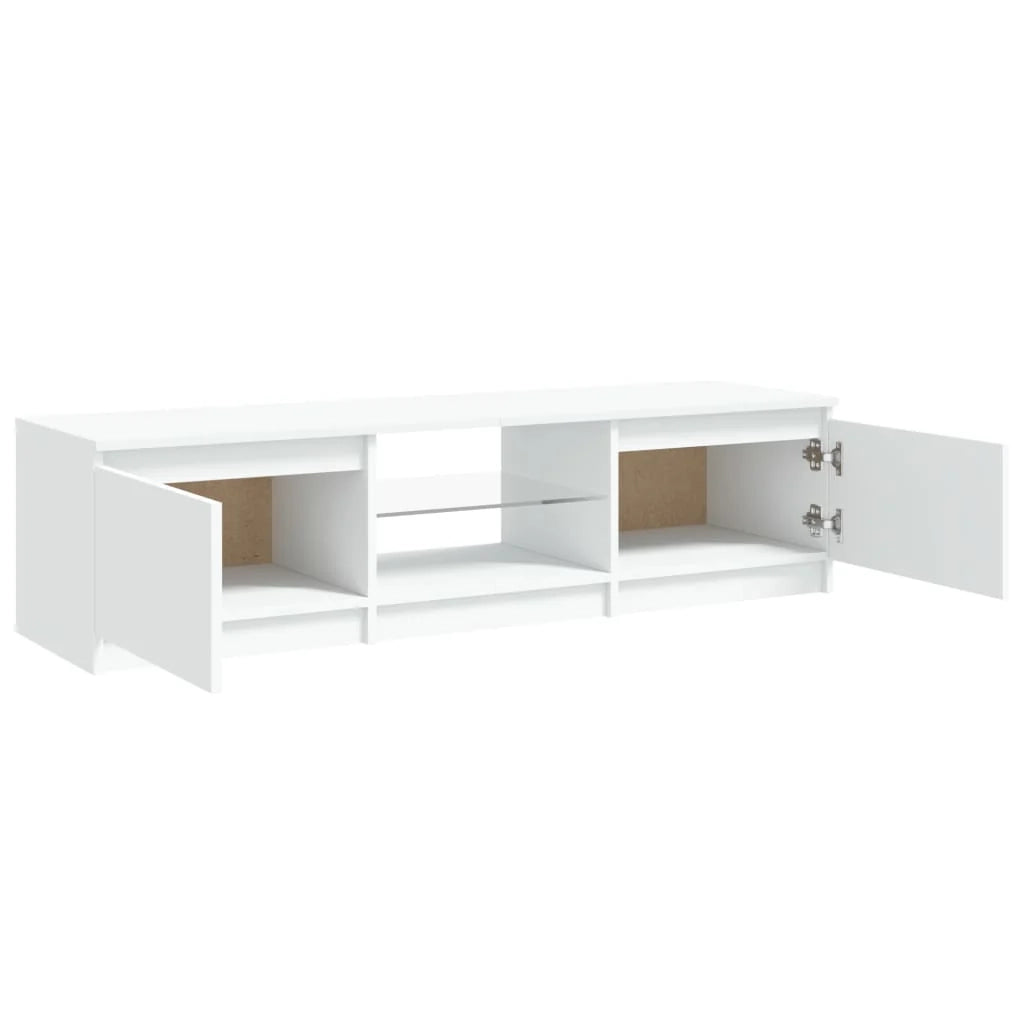 Mobile TV multimediale scaffale TV credenza mobile TV sala da pranzo soggiorno camera da letto con luci LED 140 x 40 x 35,5 cm bianco 02_0026533