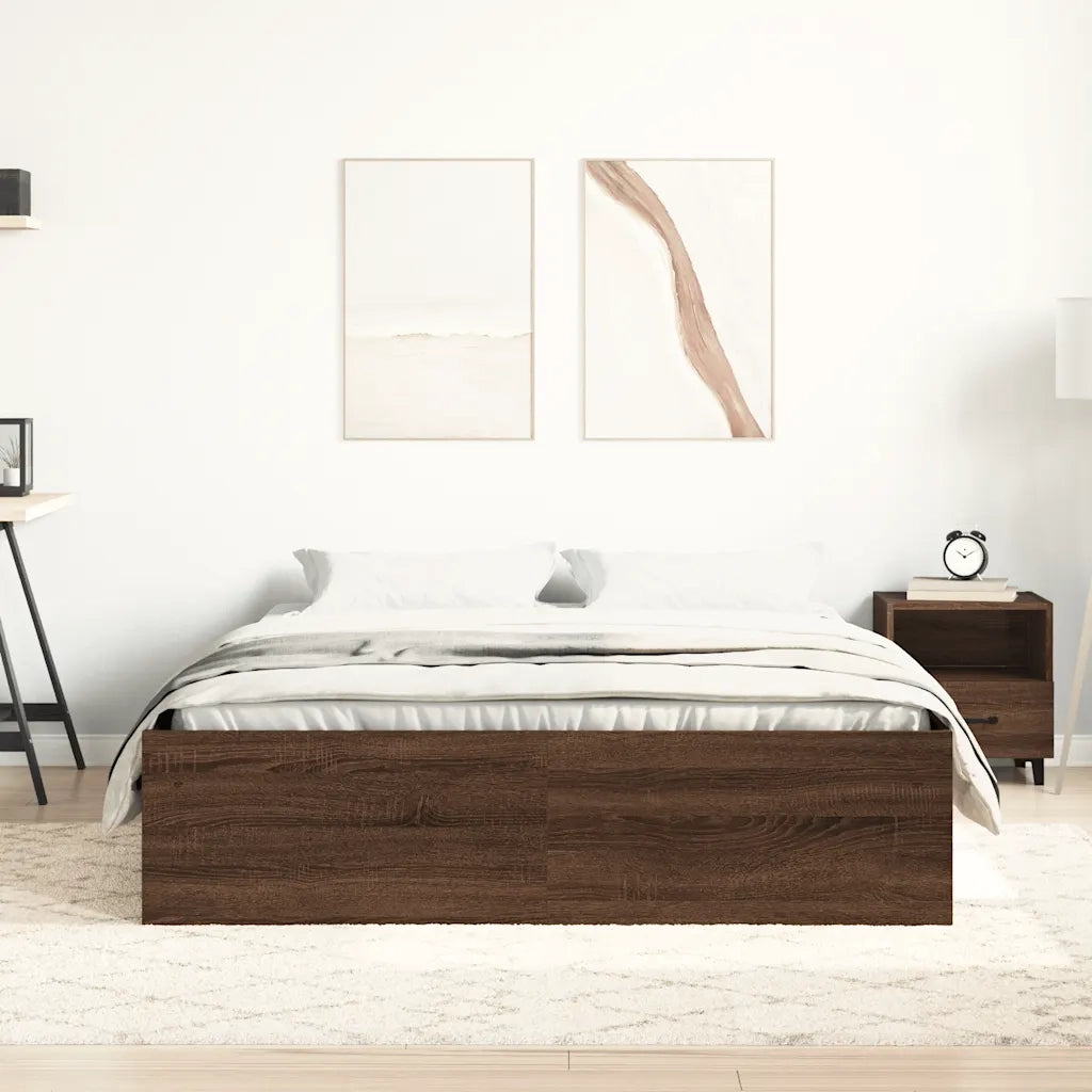 Letto matrimoniale | Letto per adulti | Giroletto Rovere Marrone 120x190 cm Small Double