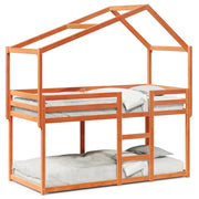 Letto singolo | Letto per adulti | Letto a Castello con Tetto Cera 80x200 cm Legno Massello Pino