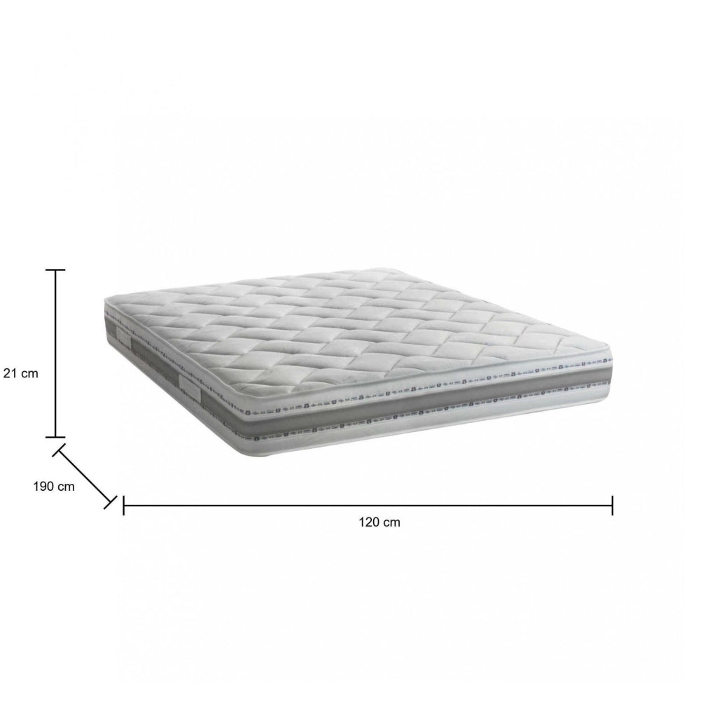 Avanti, Materasso Piazza e Mezza Sfoderabile Made in Italy, 190x120x21h cm Bianco