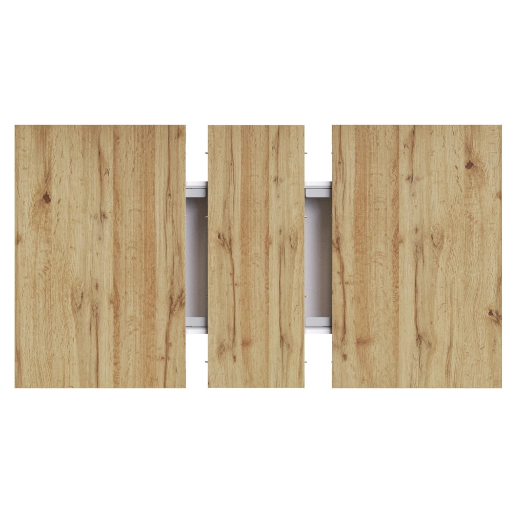 Tavolo da Pranzo Allungabile Pieghevole Salvaspazio ¨C MINIMAL ¨C Bianco, 110-140x80 cm, 4-6 Persone