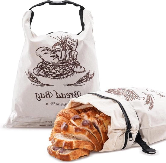 Sacchi di conservazione per pane in cera riutilizzabile - Set da 2 pezzi per conservazione di pane fatto in casa in cucina