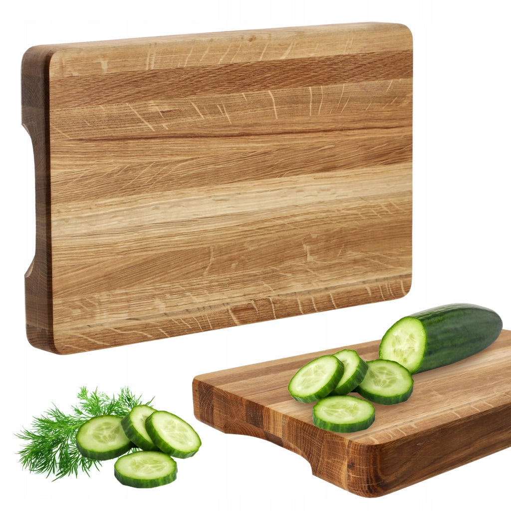 Tagliere da cucina in legno KADAX 40x25 cm per servire, in rovere, blocco grande