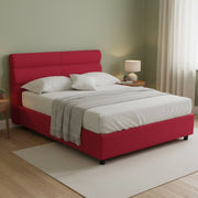 Letto Matrimoniale Briaglia, Letto Matrimoniale Sfoderabile Made in Italy, Rosso