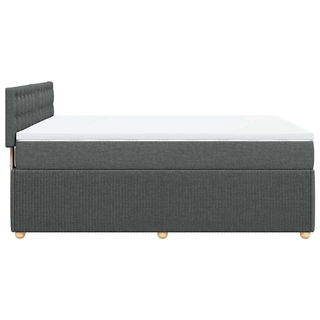 Giroletto a Molle con Materasso Grigio Scuro 160x200 cm Tessuto 3289822