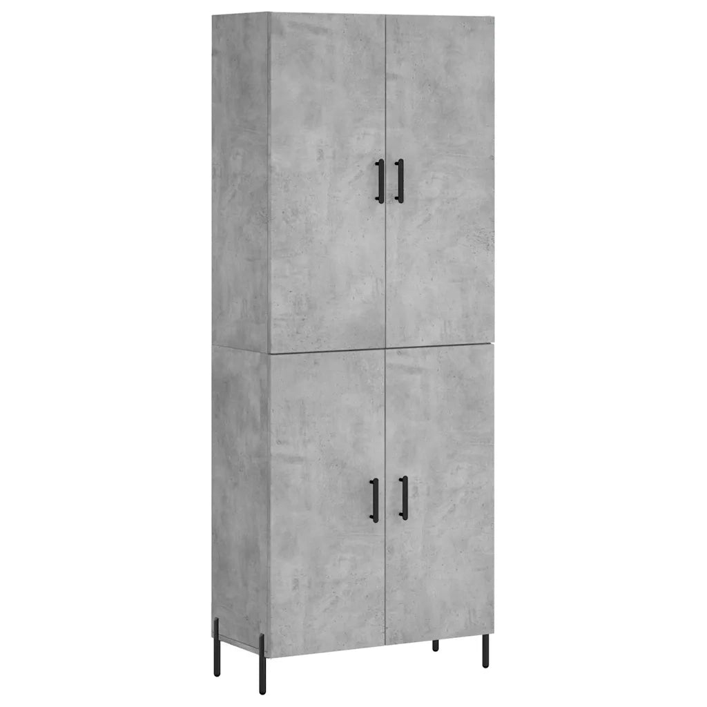 vidaXL Credenza Grigio Cemento 69,5x34x180 cm in Legno Multistrato