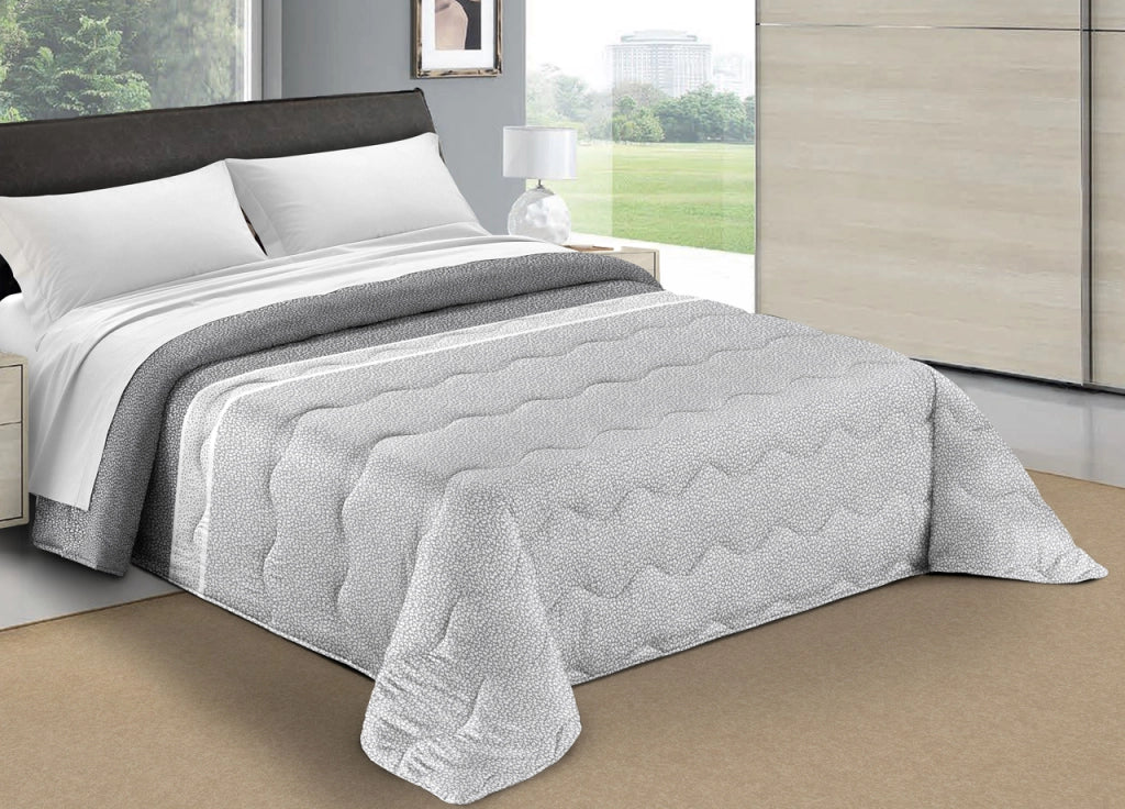 Trapunta Piumone Letto Invernale Imbottita 300gr Microfibra Scaldanotti Camilla - 1 Piazza - Grigio