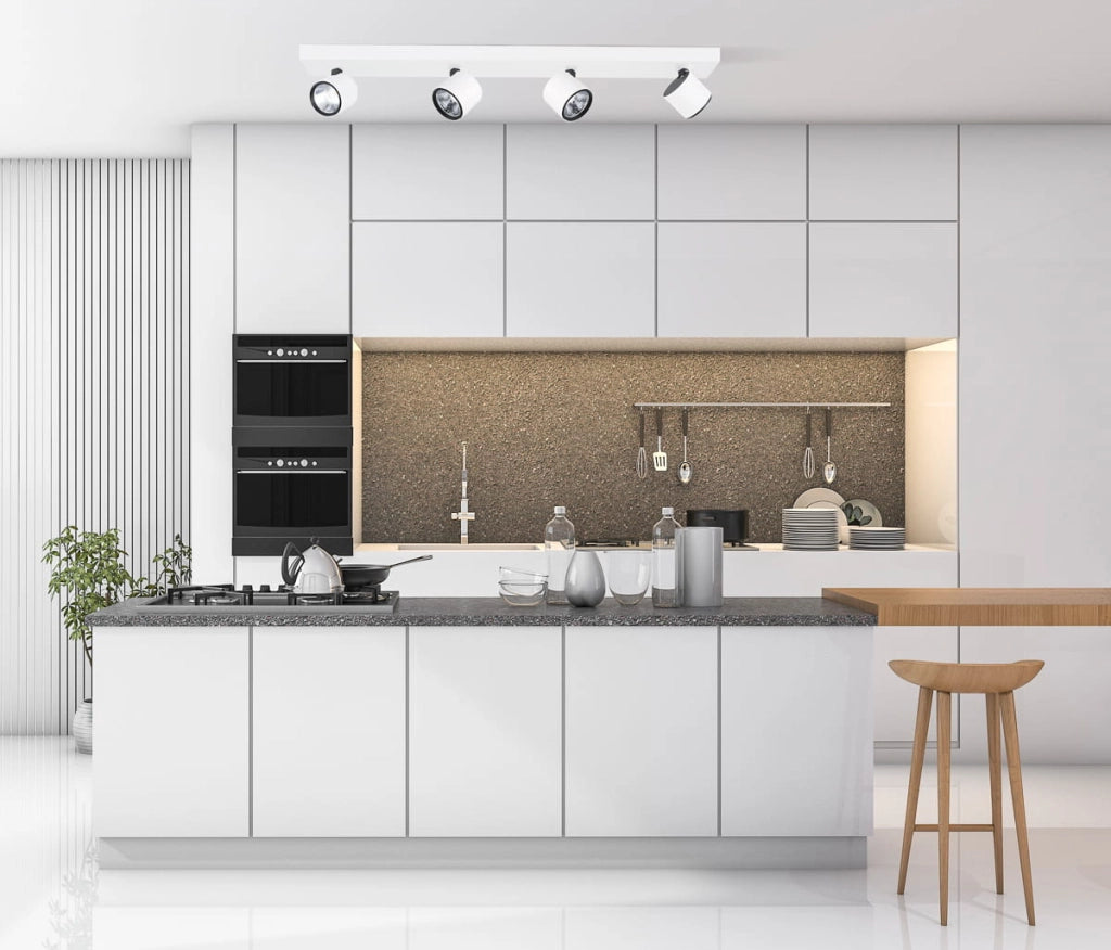 Plafoniera Italux Boniva LED 4 luci bianco/nero 3000K