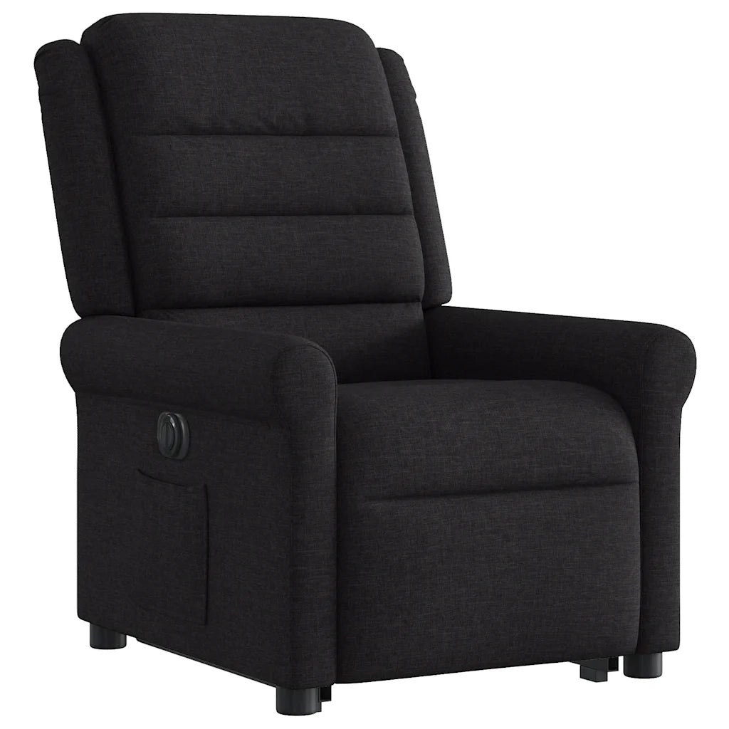 Poltrona Alzapersona Reclinabile Elettrica Nera in Tessuto 3303336
