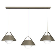 Lampada sospesa Funda 3xE27 bronzo titanio sfere bianche