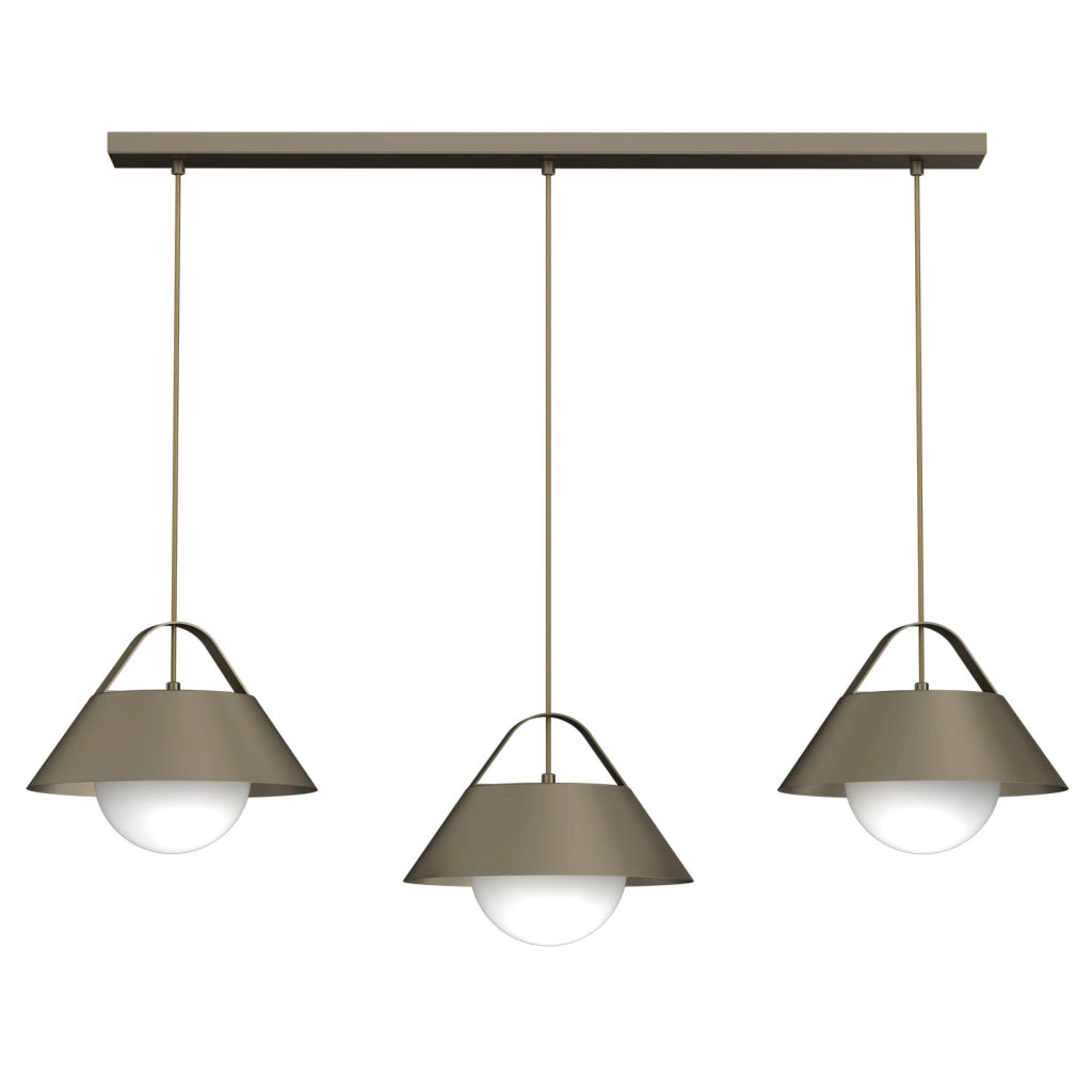Lampada sospesa Funda 3xE27 bronzo titanio sfere bianche
