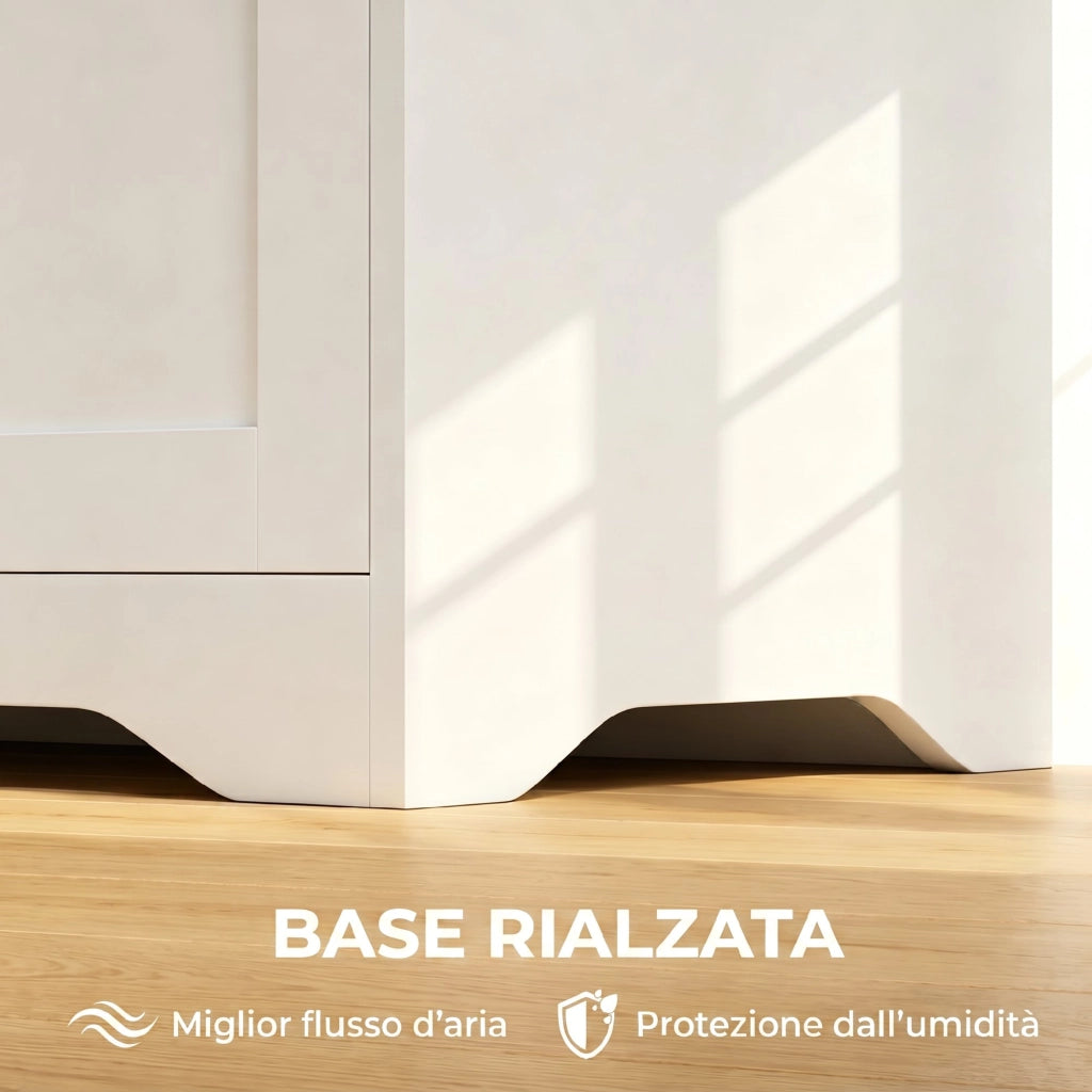 Panca Contenitore 100x40x45 cm Capacità 136L con Coperchio Sollevabile in Legno Bianca