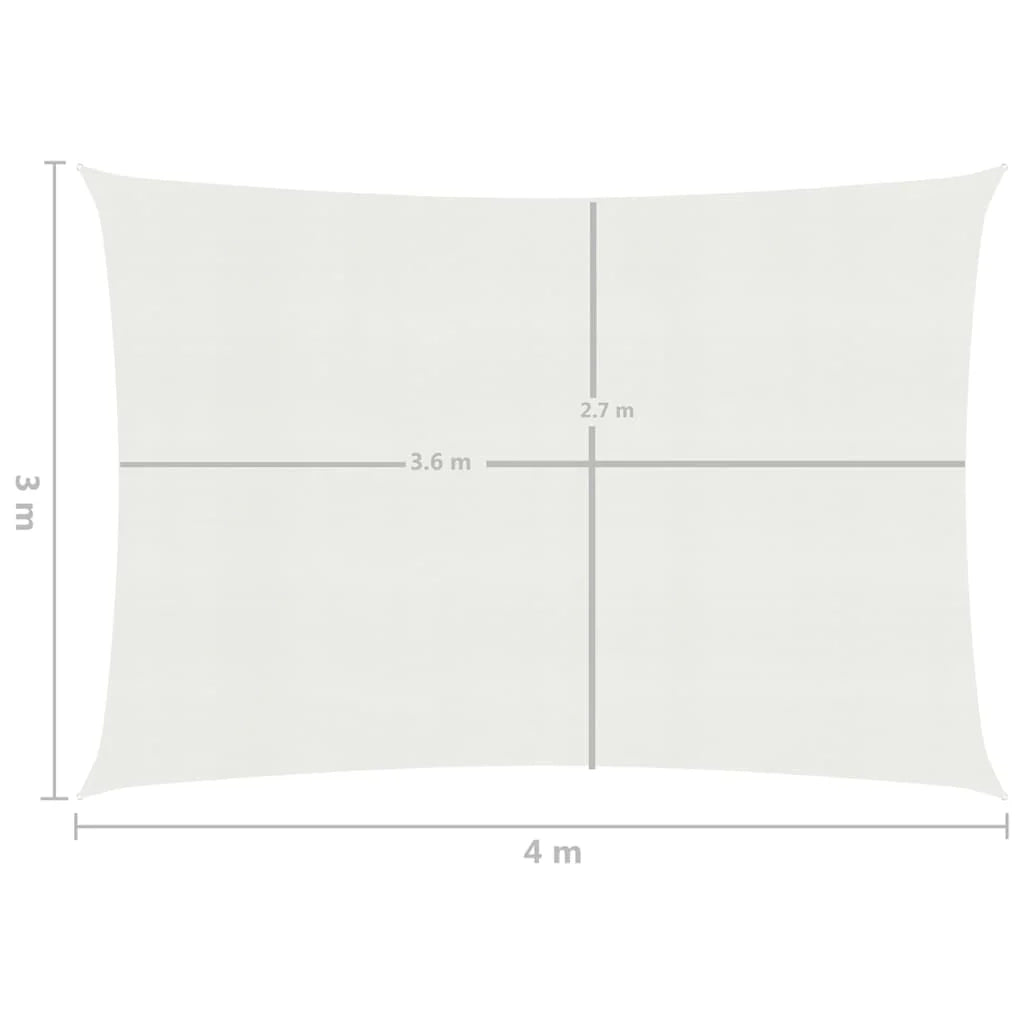Vela ombreggiante/ombrellone 160 g/m² bianco 3 x 4 m HDPE 02_0009017