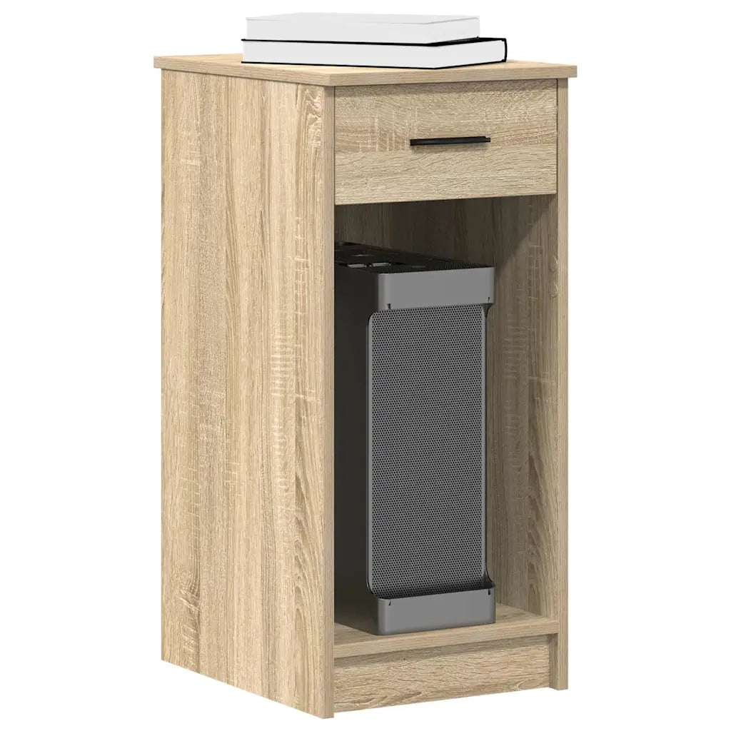 vidaXL Supporto per Computer a Torre con Cassetto Rovere 35x45x77 cm