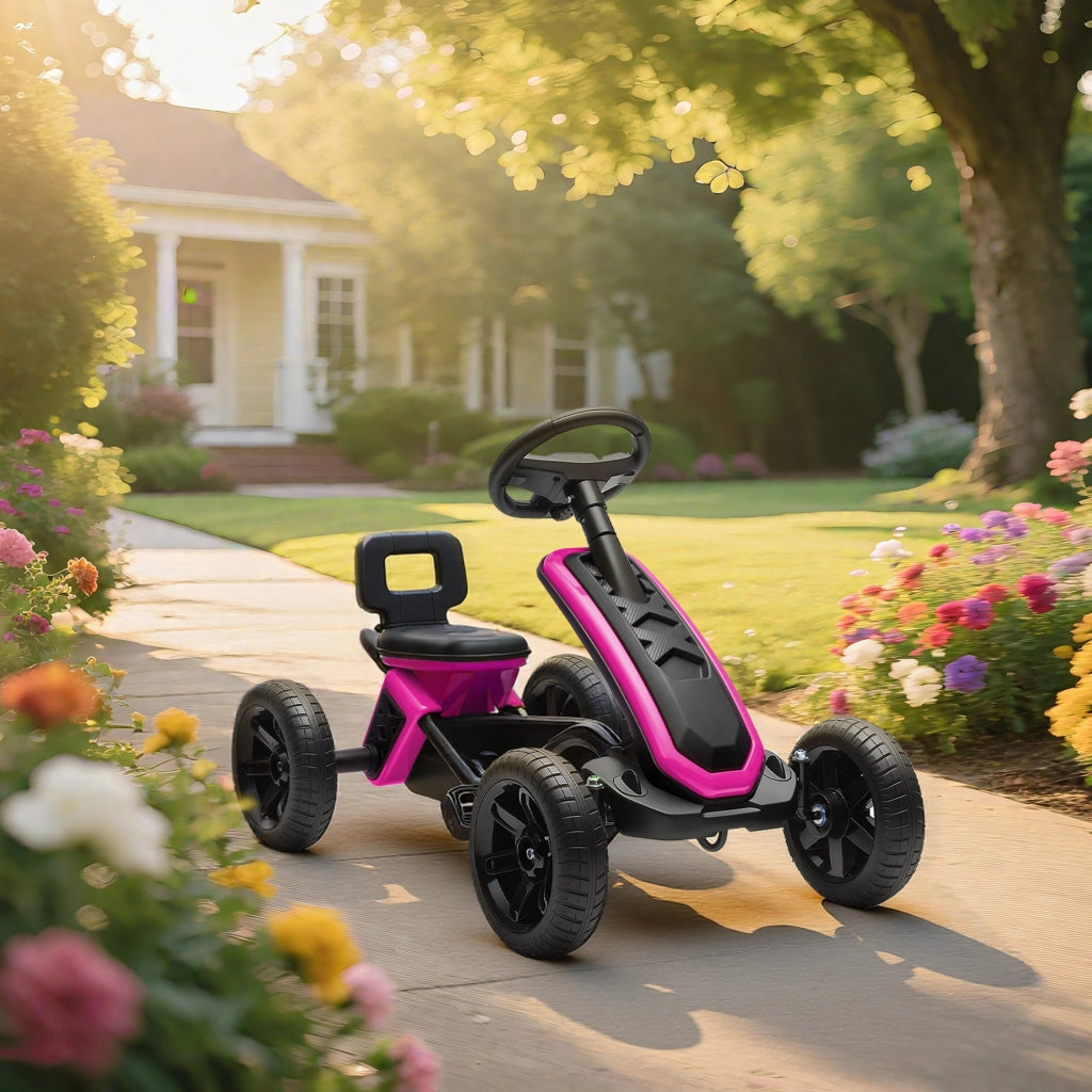Pedal Car con Ruote Antiscivolo in EVA ¨C zephmum ¨C Rosa per Bambini 2-5 Anni