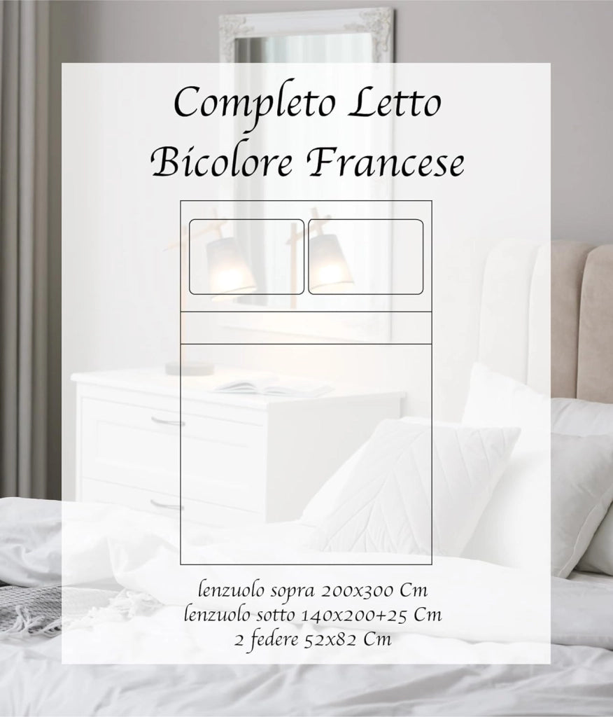 Completo Letto In Morbido Cotone Di Flanella Antipilling Set Lenzuola Bicolore Lenzuolo Sopra Sotto Federe - Bluscuro-Grigio - Francese