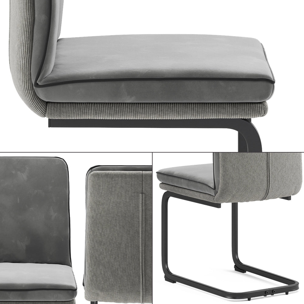 Vicco Sedia a sbalzo Grigio Set di 2