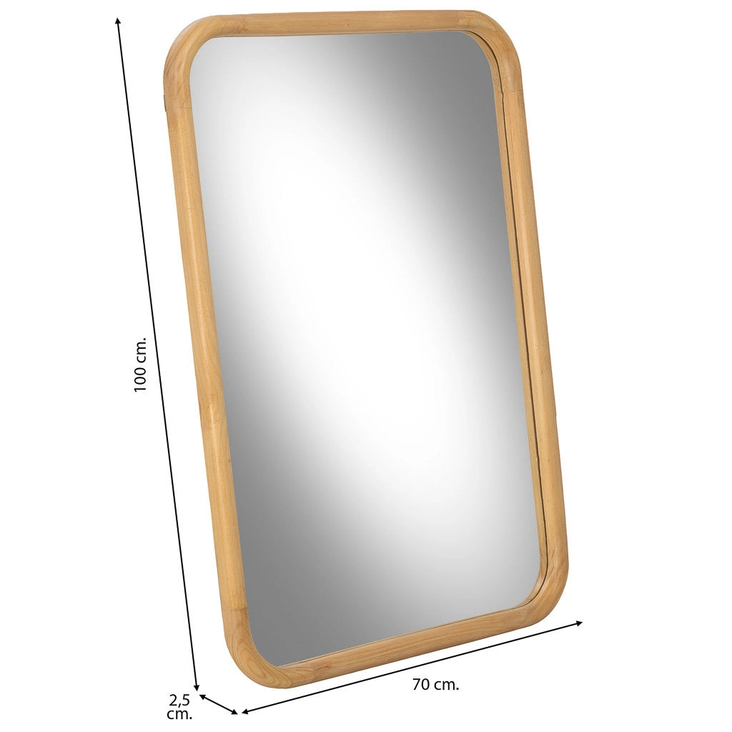 Specchio in legno marrone 70x2,5x100h cm