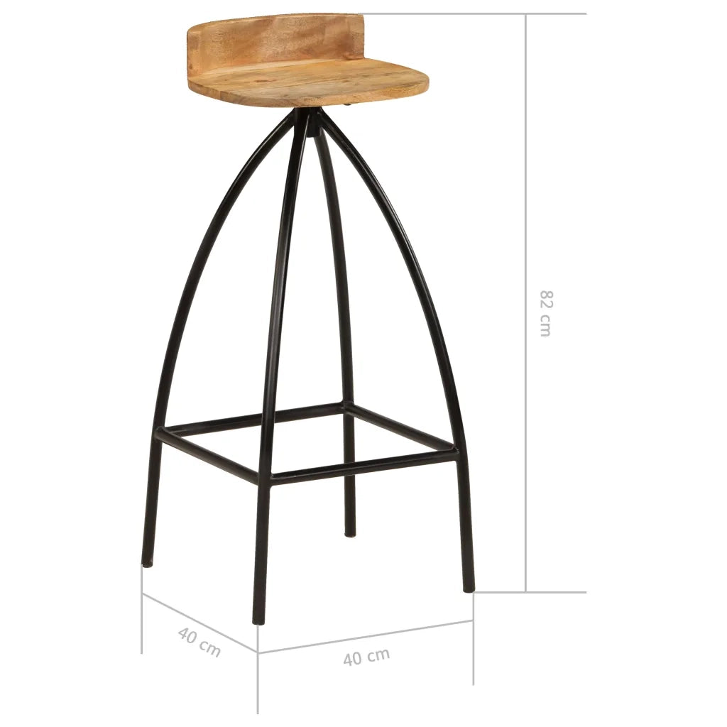 Sgabelli da Bar 2 pz in Legno Massello di Mango cod mxl 77617