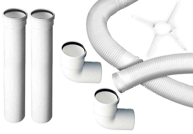 Kit tubo flessibile caldaia condensazione dn 80 10 mt.  canna fumaria tubo plastica PPS CE Made in Italy