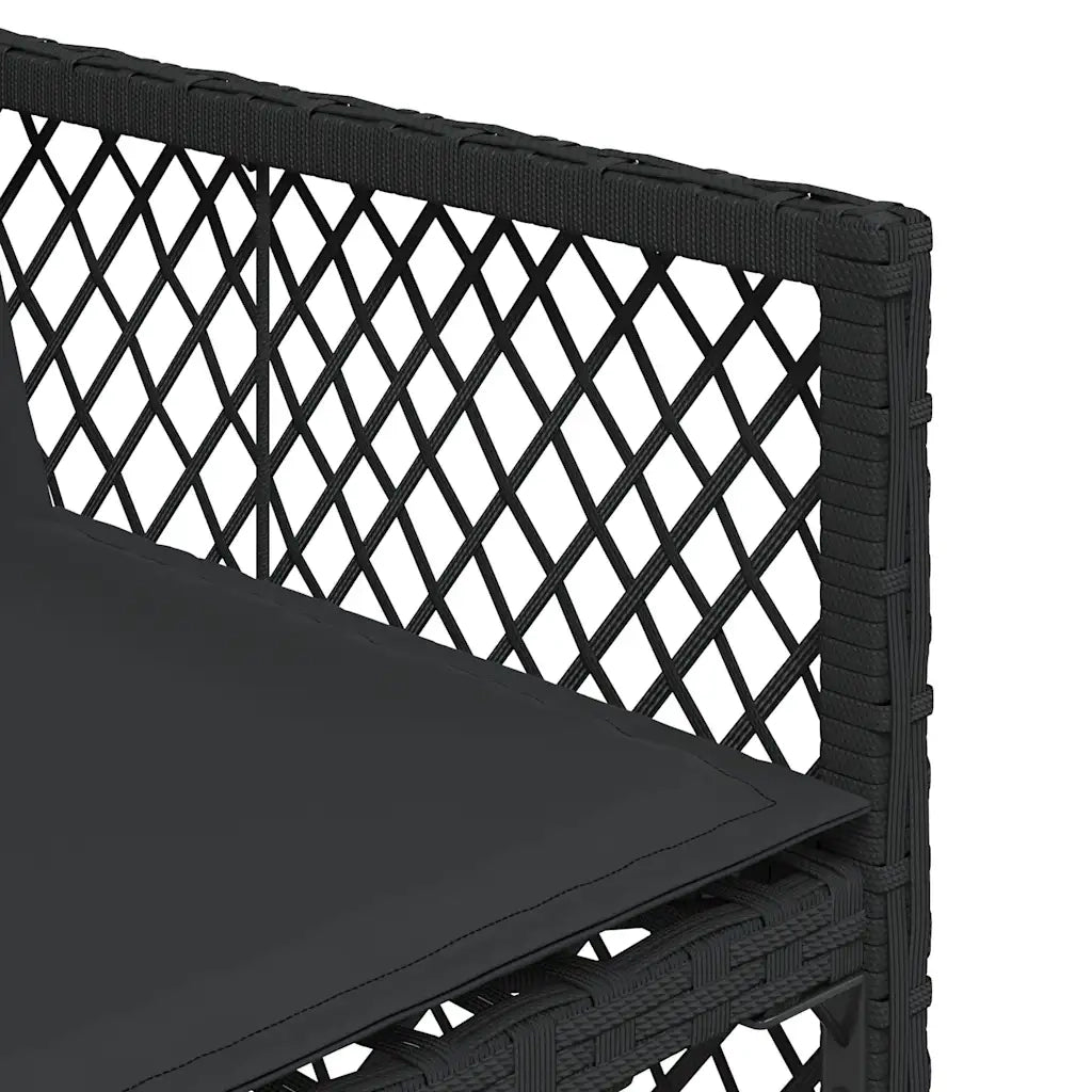 Set da Pranzo da Giardino 9 pz con Cuscini Nero in Polyrattan 3210739