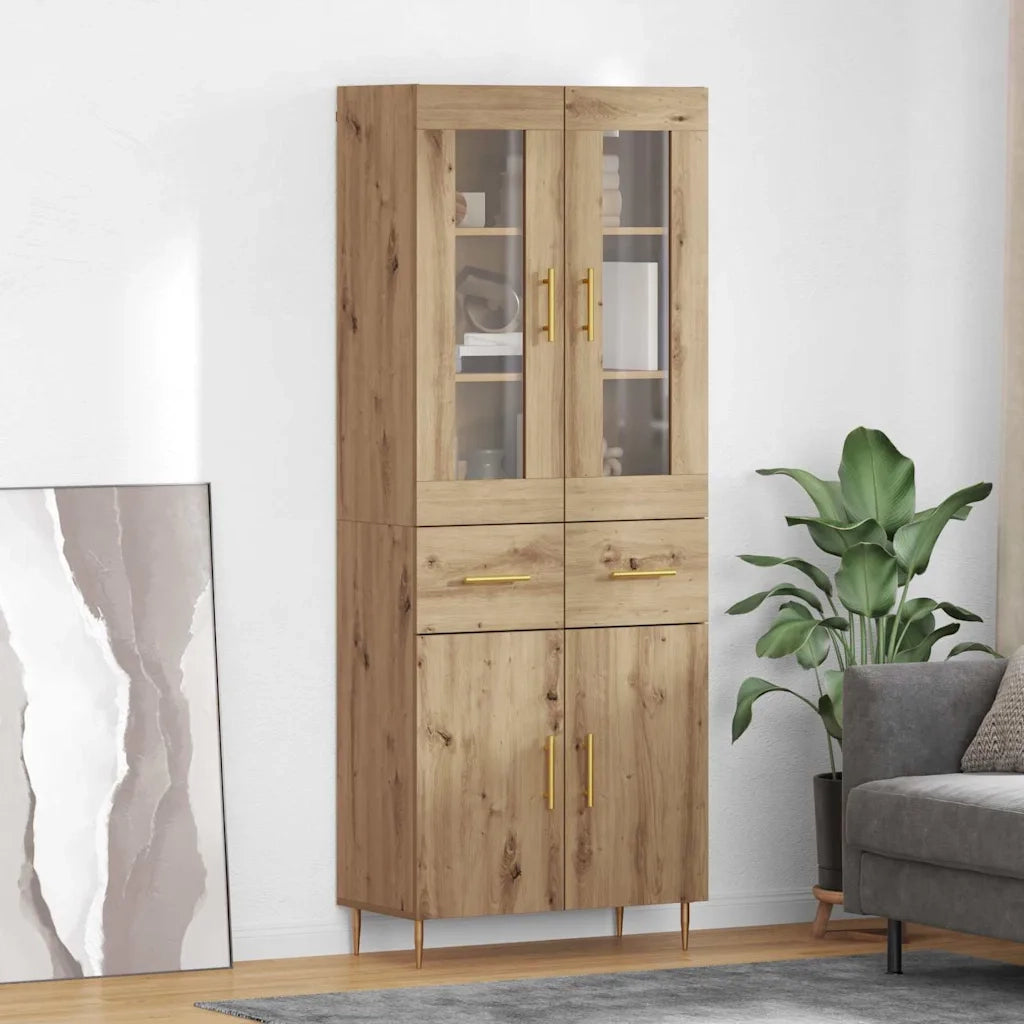 Credenza 2 pcs Rovere artigianale Legno multistrato