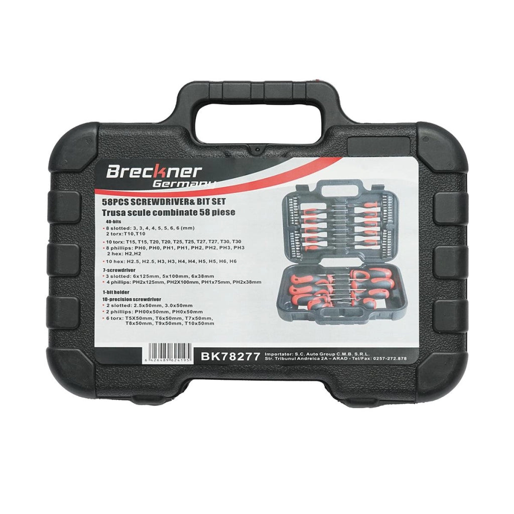 Set di cacciaviti e punte,kit cacciaviti inserti Torx 58 pezzi Set di cacciaviti a taglio, a croce, Torx 58 pezzi Breckner Germany