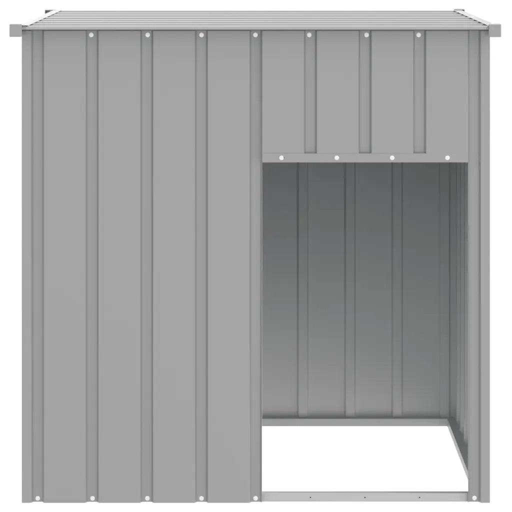 Cuccia per cani con tetto grigio chiaro 110x103x109 cm in acciaio zincato 172356