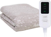 Deken elettrico di comfort premium - un posto - 150 x 90 cm - 3 impostazioni di calore - cotone - poliestere - grigio