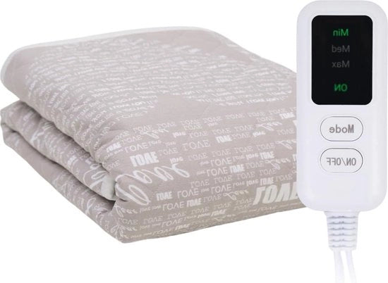 Deken elettrico di comfort premium - un posto - 150 x 90 cm - 3 impostazioni di calore - cotone - poliestere - grigio