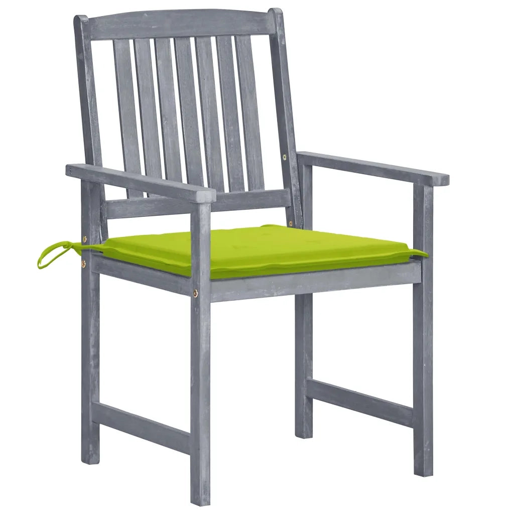 Sedie da Giardino con Cuscini 8 pz in Massello di Acacia Grigie 3078233
