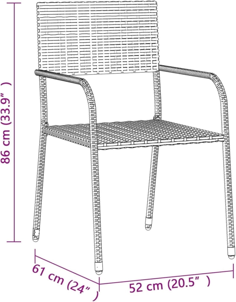 Set da pranzo da giardino 3 pezzi, set da tavolo e sedie da giardino, tavolo e sedie da giardino, set di mobili da giardino, mobili da giardino in rattan sintetico nero