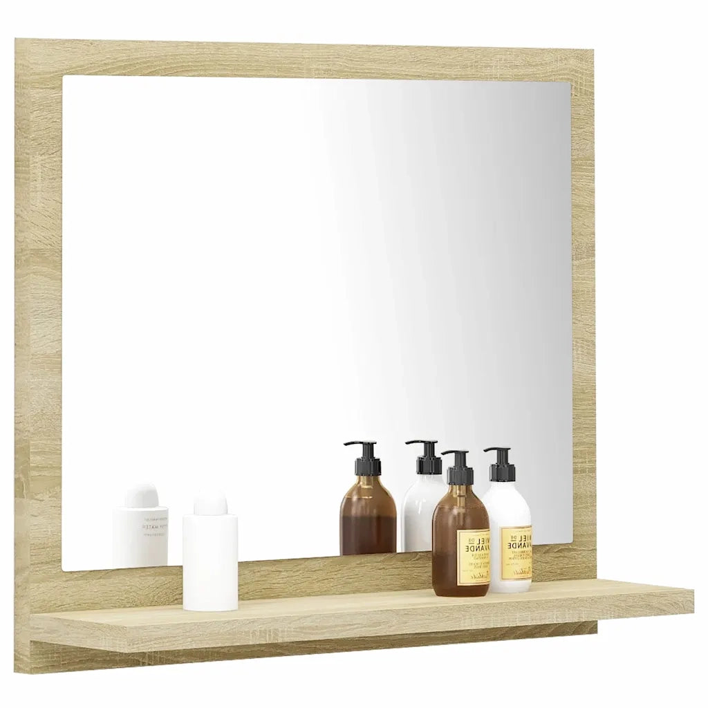 Specchio da bagno-Specchio decorativo Rovere Sonoma 40x10,5x37 cm Legno Multistrato