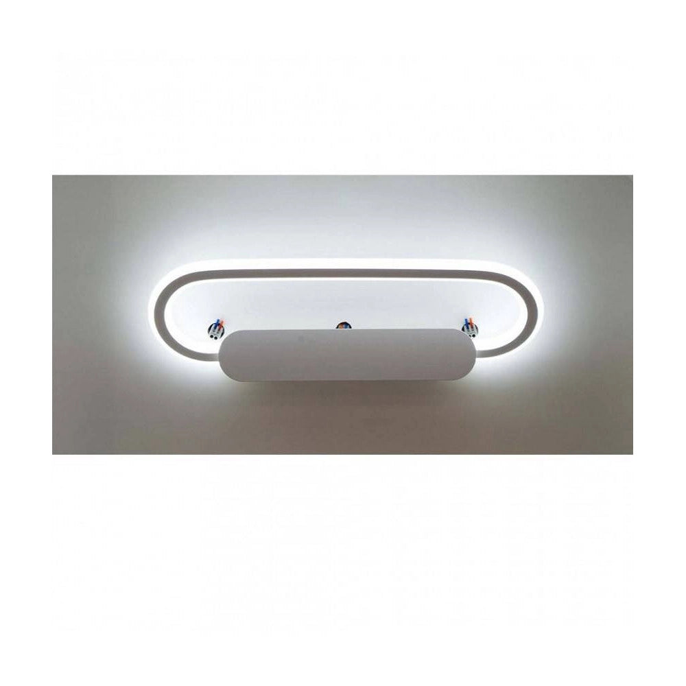 Trade Shop - Applique Led Lampada Da Specchio 16w Ovale Bagno Luce 3000k 6500k 4000k 45cm F06 - -bianco Freddo      -