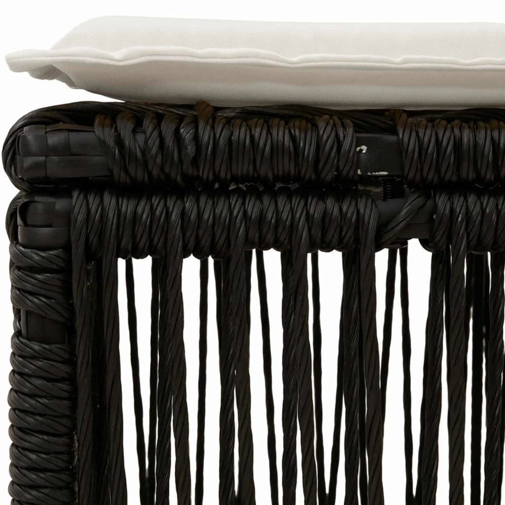 Poggiapiedi Nero polyrattan 42026722