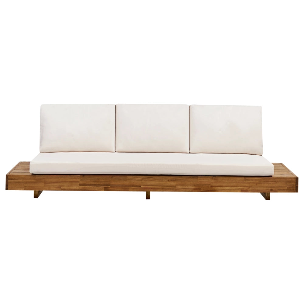 Set di divani da giardino Legno chiaro certificato Acacia Outdoor 5 posti 2 divani con tavolino Cuscini Design moderno