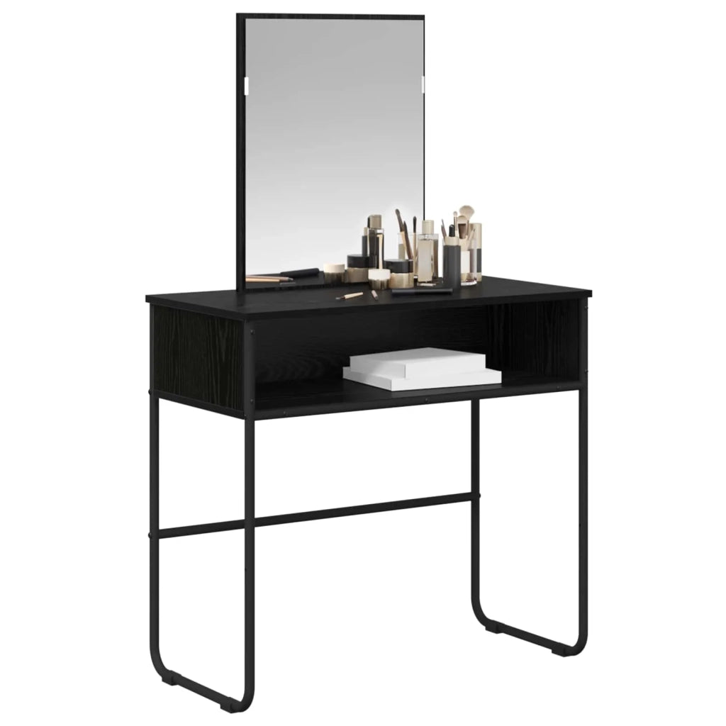 Tavolo da Trucco con lo scaffale Rovere Nero 81 x 40 x 131 cm 8007689