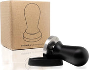 Tamper 58 mm in acciaio inossidabile con tampermat - Stampa barista con 1587 kg di forza di pressione - Tamper regolabile - Supporto per filtro del caffè (58 mm nero)