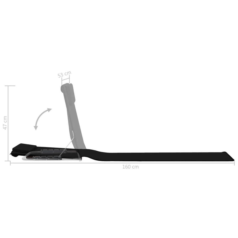 Foldable Beach Mat, 2 Pieces, Steel And Fabric, Black
