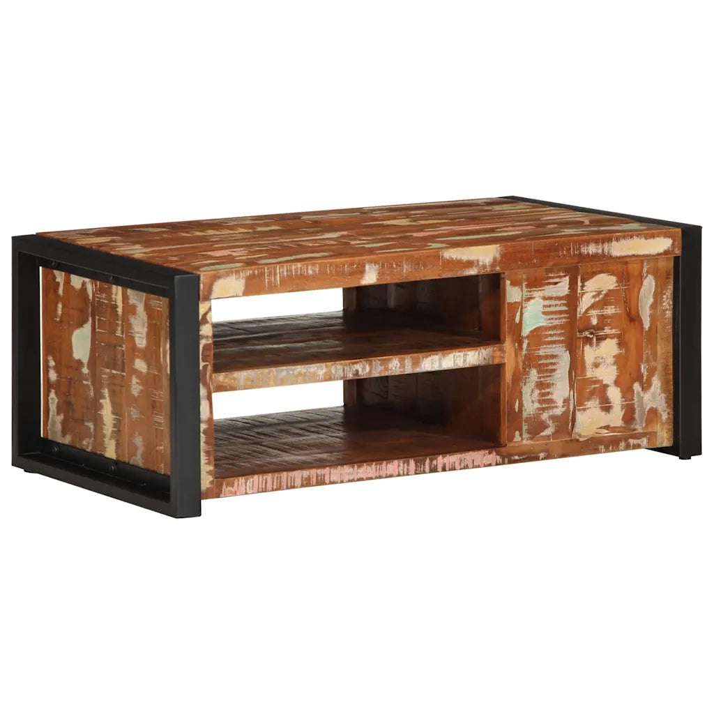 vidaXL Tavolino Salotto Multicolore 90x50x36cm Legno Massello Recupero