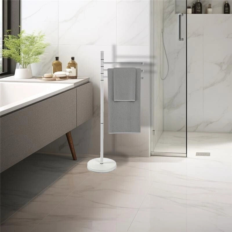 MAURY'S PIANTANA CROMO PORTASCIUGAMANI CON STRUTTURA BIANCA 20X83 CM