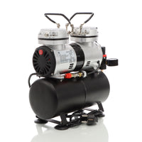 Compressore per aerografo AS196 con serbatoio aria 2 cilindri 6 bar Spegnimento automatico