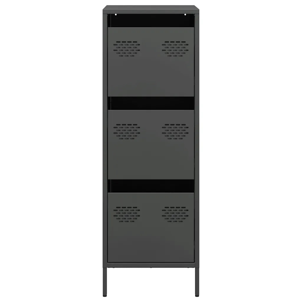 Credenza Nera 39x35x103,5 cm in Acciaio