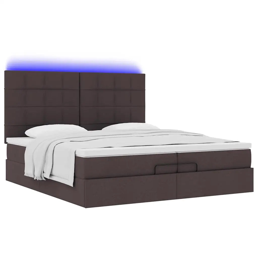 Struttura Letto Pouf con Materassi 200x200 cm in Tessuto 3314034