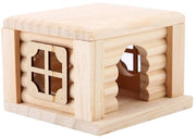 Casa per Animali in Legno - Giocattolo per Roditori - Spazio di Riposo - Casa Miniatorea - Dimensioni 10,5 x 9 x 7 cm - Materiale di Alta Qualità di Abete Naturale - Casa per Roditori